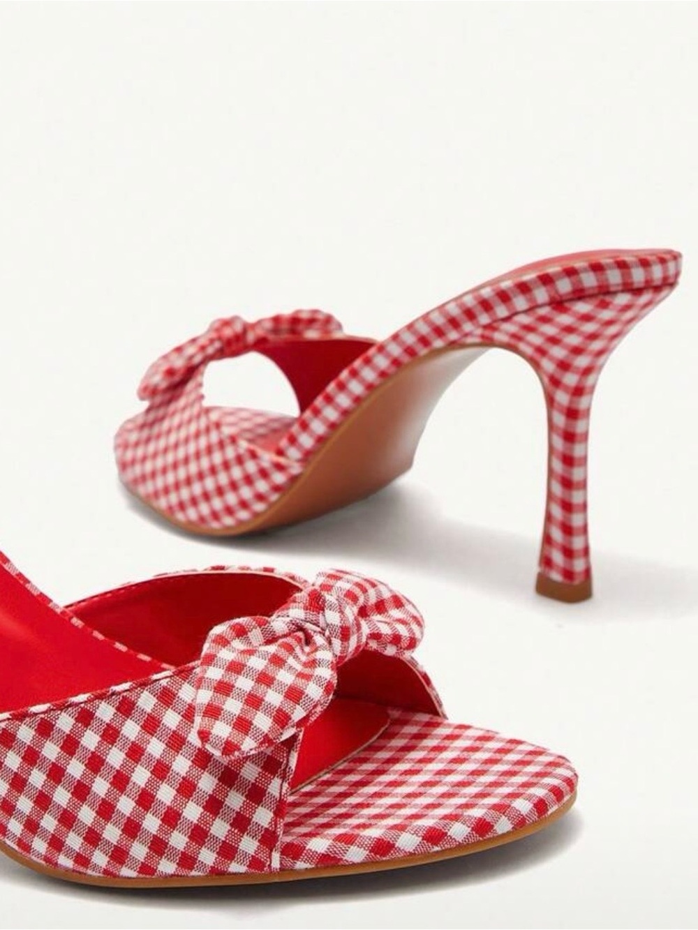 CUCCOO Red Gingham Heel